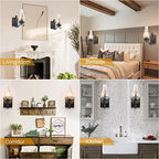 Yisuro Hardwired Wall Sconce,Oil Rubbed Bronze Hardwired Wall Sconce Indoor, Retro Rustic Wall Lamps with Amber Glass,Vintage Bedside Sconces Wall Lighting for Living Room Bathroom - Image 3