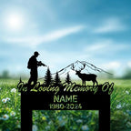 Personalized Hunter Grave Marker White-Tailed Deer Hunting Memorial Garden Stake 8-24 inch Hunter Dad Loss Gift, Hunter Memorial Gift Loss of Loved One (White-Tailed Deer Hunting) - Image 3