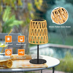 2pcs Outdoor Table Lamp: Rechargeable LED Solar Lantern for Garden Yard, Waterproof Solar Lights Outdoor Cordless Table Rattan Lamp, Small Deck Lamp for Balcony Patio,Gift for Women Mother Days - Image 4