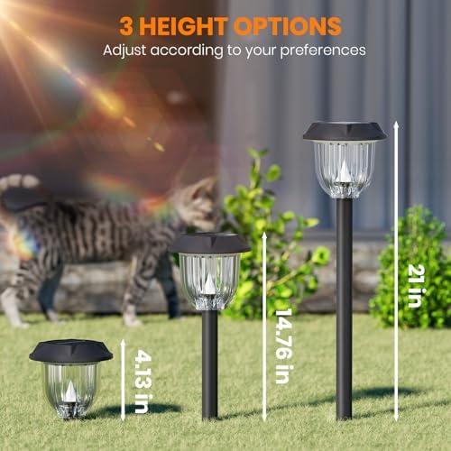 AOSEA Solar Pathway Lights Long Battery Life, 10 Pack, Warm White, IP65 - Image 2