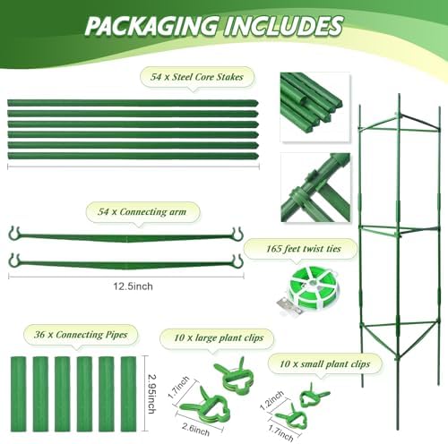 6 Pack Tomato Cage for Garden & Pots, Rust-Resistant Metal Plant Support - Image 2