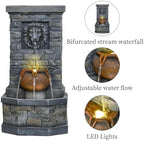 26'' Outdoor Water Fountain for Garden Patio with LED Lights Water Feature - Image 4