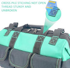 Women Garden Tools Bag 16inch Wide Mouth Tool Bag with Molded Base and Plastic-Padded, Inside Pockets for Tool Storage and Organization,600D polyester fabric (Teal color) - Image 2