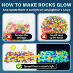 PoYang 2000pcs Glow in The Dark Rocks Outdoor Decor, Multicolor, 2.4lbs/Bag - Image 3