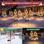 2PCS Solar-Powered Snowman Branch Light, Outdoor Christmas Decorative Light - Image 4