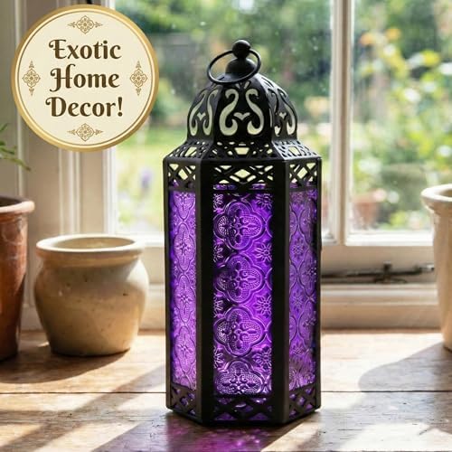 Vela Lanterns Decorative Indoor Gothic Candle Holders, Purple, M, 12-Pack - Image 2