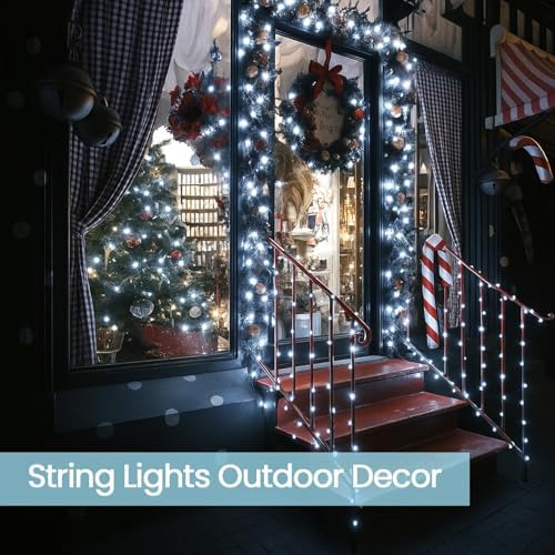 Solar Christmas Lights Outdoor, 6 Pack 270FT Solar String Lights Cool White - Image 5