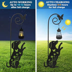 Solar Dog Lantern Garden Stakes 28.7in Metal Outdoor Night Light - Image 3