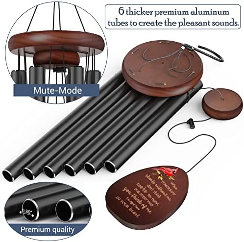 Suntimber Cardinal Memorial Wind Chimes for Loss of Loved One Sympathy Gift - Image 4