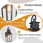 ALVIME 19" Matte Black Large Outdoor Wall Sconce - Image 3