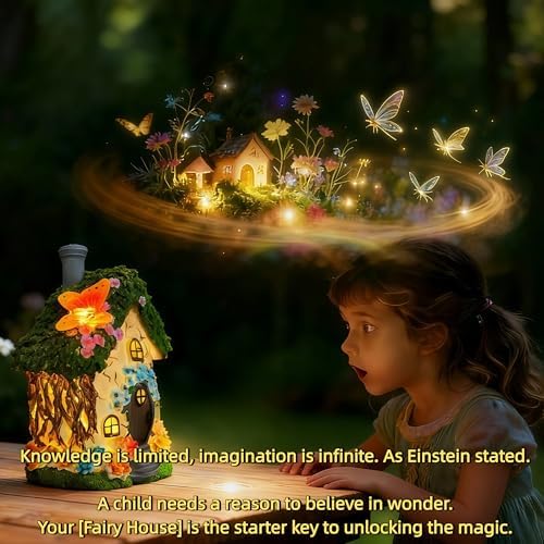 fairy garden house,fairy house,8 in,fairy garden accessories,solar powered - Image 6