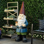 Alpine Corporation ZKD100 Jumbo Size Gnome with Bird Decor, Whimsical Gnome Statue for Patio & Garden, 48" H, Multicolor - Image 2