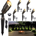 Gardenreet Solid Brass Spot Lights - Low Voltage Landscape Spotlight Outdoor, 12V LED Uplights Wired Waterproof, Electric Bronze for Patio Wall with 2700K Warm White MR16 Bulb (6 Pack) by Gardenreet