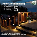 Solar Deck Lights Outdoor 16 Pack, Step Lights Waterproof Led for Outdoor Stairs, Step, Fence, Yard, Patio, and Pathway (Brown, 20, Warm White) - Image 2