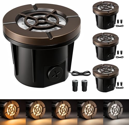 LOHAS Brass Low Voltage Landscape Well Lights, Outdoor In Ground Lights by LLOHASLED