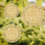 10 Inch Botanical Rose Wind Spinner for Yard and Garden,Vintage Turmeric Yellow Floral Leaf Farmhouse Hanging Ornaments Outdoor 3D Kinetic Wind Sculpture Spinners Indoor Outdoor Patio Décor Gift - Image 3