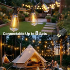 Ollny 155FT Outdoor String Lights, Shatterproof Connectable Patio Lights with 60 ST38 Edison LED Bulbs, 2200K Warm White Waterproof String Lights for Outside Backyard, Gazebo, Porch, Balcony, Bistro - Image 5
