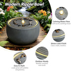 Outdoor Waterfall Fountain with LED Lights Resin Stacked Rock Garden Fountain Multi Tier Cascading Water Feature Patio Yard Porch Decor - Image 3