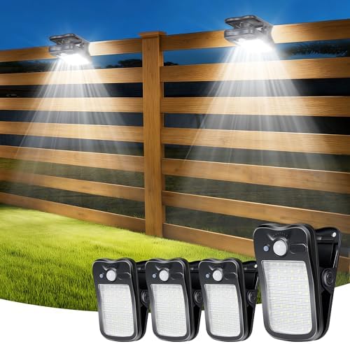 Clip-On Solar Lights Outdoor, Motion Sensor, 4 Pack, Black by LightupYourLife