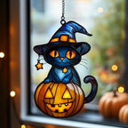 Cute Halloween Cat Acrylic Suncatcher by AVAGAN