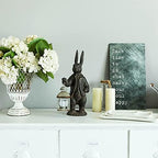 NIKKY HOME Bunny Lantern Figurine, Resin Rabbit Decor for Home - Image 3