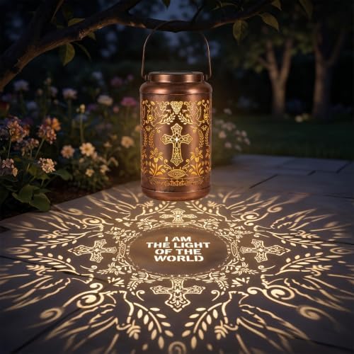 Christian Birthday Gifts for Women - Religious Outdoor Solar Cross Lantern - Image 2