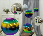 15 inch Diameter Gazing Ball,Rainbow Stainless Steel Polished Reflective Smooth Garden Sphere Globe Mirror,Colorful and Shiny Addition to Any Garden or Home - Image 3