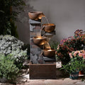 5 Tiers Water Fountain Outdoor Garden - 33.5" H Shape K Waterfall Fountain by KAISOKUFOUNTAIN