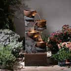 5 Tiers Water Fountain Outdoor Garden - 33.5" H Shape K Waterfall Fountain by KAISOKUFOUNTAIN