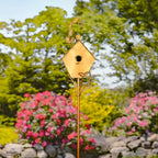 Copper Colored Fancy Design Birdhouse Garden Stakes (Short Classic House Shape) - Image 2