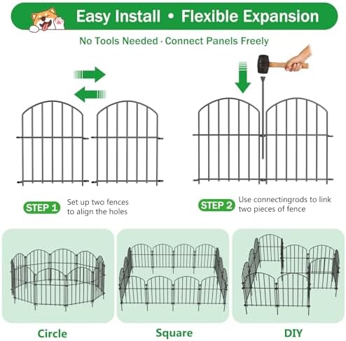 No Dig Garden Fence Panels, Dog Fence Outdoor for Yard, 20 Pack - Image 3