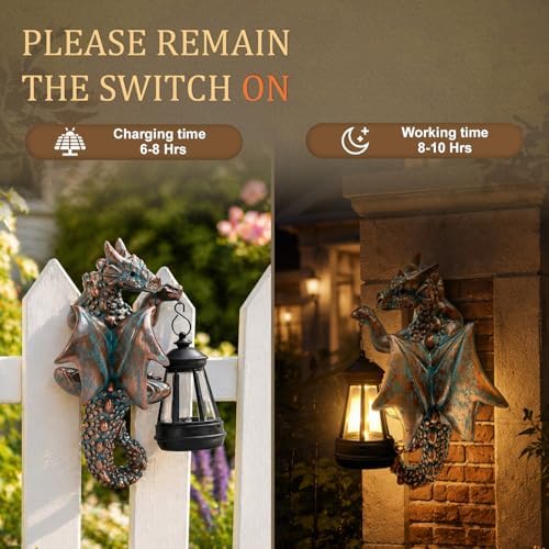 Solar Dragon Tree Decor Outdoor, Hanging Dragon Statue with Lantern - Image 6
