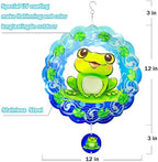 3D Metal Wind Spinner-Hanging Frog Wind Spinner Gifts for Women Mom Grandma Wife,12in Spinfinity Designs Wind Spinners for Outdoor & Indoor Decorations - Image 5