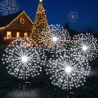 Tujoe 4 Pack Halloween Outdoor Decoration Solar Firework Lights, White by Tujoe