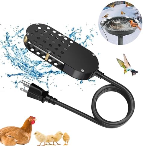 Bird Bath Deicer for Outdoors, Bird Bath Heater, Winter 200W Pond De Icer Die Water Heater Controlled with Auto Shut Off for Poultry Waterer Patio Yard Garden by HURRISE