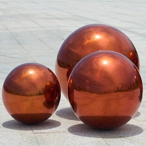 Stainless Steel Gazing Globe Mirror Ball, Decorative Gazing Balls for Garden, Reflective Smooth Garden Ball Sphere for Outdoor Yard Decoration (Orange, Dia: 8 inch) - Image 3