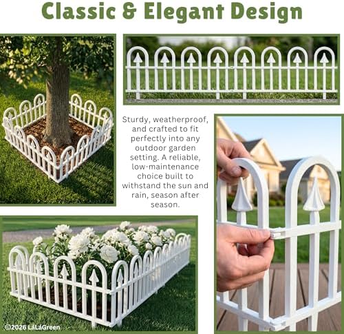 LaLaGreen Landscape Edging Panels (24in, 20 Pack) Garden Border Flower Fence - Image 5