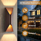 Outdoor Wall Lights 2 Pack, 15" Up and Down Porch Wall Sconce, Waterproof Exterior Lighting Fixtures, Replaceable Bulb, 3000K LED, Modern Brown Outdoor Lights for House Garage - Image 2