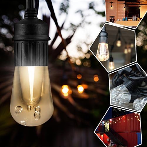 Enbrighten Vintage Outdoor String Lights, 48ft, 24 Bulbs, White Light Only - Image 2