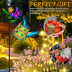 Solar Garden Lights Outdoor Decor, Butterfly Watering Can Lights, 2 Pack - Image 6