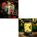 YJFWAL Solar Glass Cross & YJFWAL Hummingbird Solar Lanterns by YJFWAL