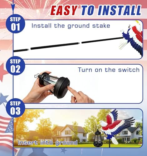 Solar Lights Outdoor 2 Packs 29.9in Eagle Garden Stakes with Solar Lights - Image 5