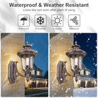 Outdoor Light Fixtures Wall Mount, Waterproof Exterior Wall Lanterns with Waer Ripple Glass, Outside Sconces, Front Porch Lights for House Garage Doorway Patio, 15'' Small Oil-Rubbed Bronze - Image 3