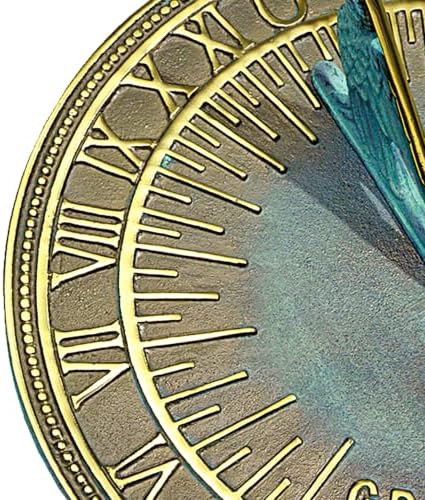 Rome RM2345 Brass Father Time Sundial with Verdigris Highlights - Image 7