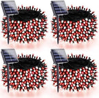 Solar Christmas Lights Outdoor, 4 Pack Solar String Lights Red and White by SANJICHA