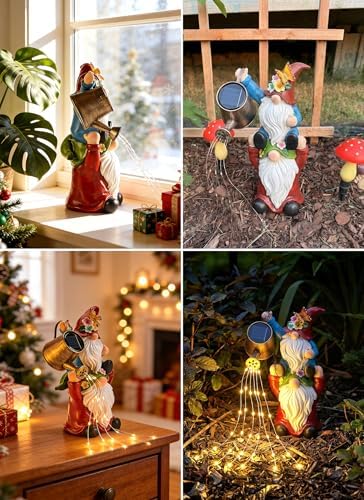 Brightown Solar Garden Gnomes Outdoor Statue with 36 LED Lights - Image 6