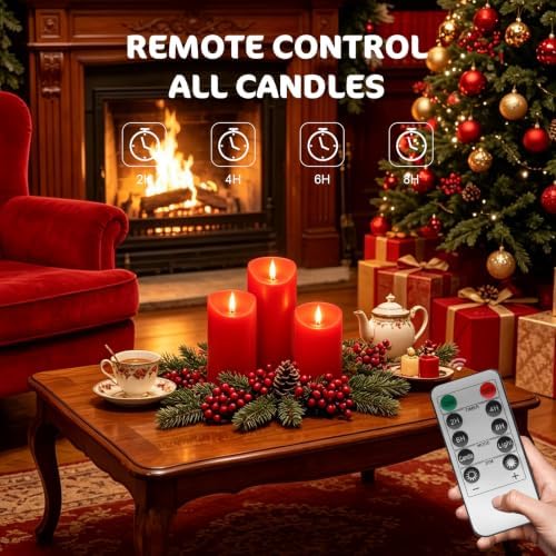 Red Real Wax Rechargeable Candles Flickering Realistic - Image 4