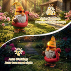 Lavezee Garden Gnome Statue Outdoor Decor, Solar Gnomes with Flamingo Figurine for Garden, Patio, Yard Decor, Summer Pool Party - Image 6