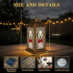 Solar Lantern Outdoor Waterproof Hand Drawn Portrait Dalmatian Garden Decor LED Hanging Solar Lights Tabletop Lamp Gifts for Women Mom Outside Yard Patio Porch - Image 2