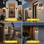 OKELI Dusk to Dawn Outdoor Wall Lights, Waterproof Lighting Fixtures Rustic Farmhouse Wall Lanterns with Clear Glass Shades Anti-Rust Outside Lights for Garage Patio Porch(Brown, 1 Pack) - Image 6